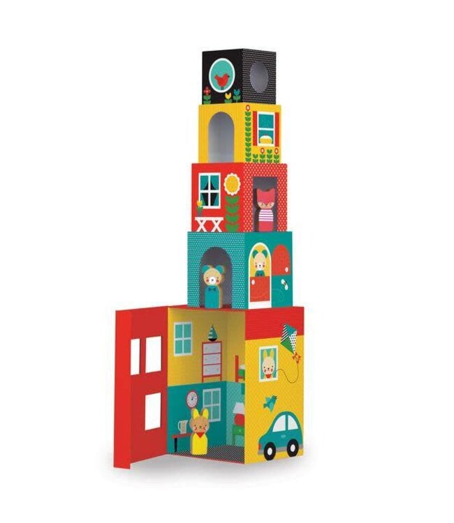 Petit Collage Peek-A-Boo House Stacking Blocks