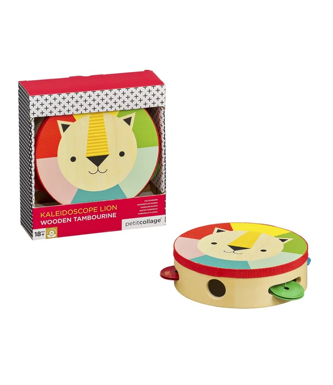 Petit Collage Lion Wooden Tambourine