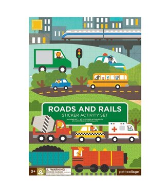 Petit Collage Sticker Activity Set - Roads & Rails