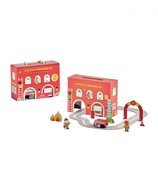 Petit Collage Wind Up and Go Playset - Firehouse