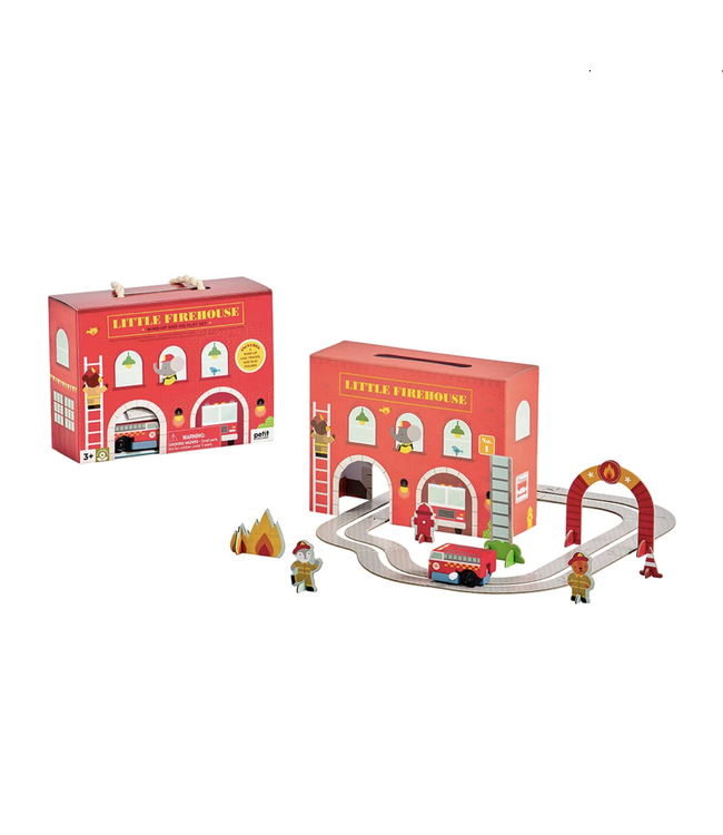 Petit Collage Wind Up and Go Playset - Firehouse