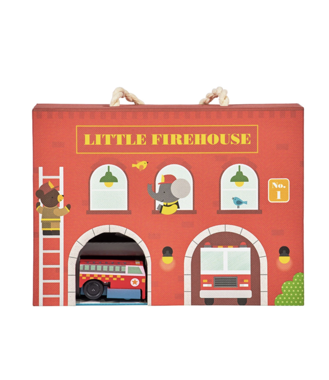 Petit Collage Wind Up and Go Playset - Firehouse