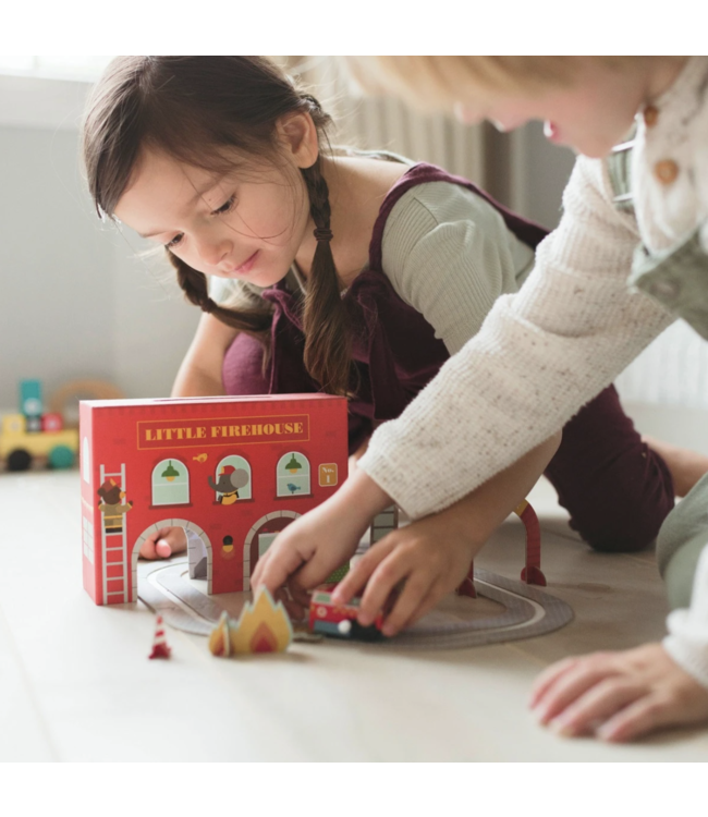 Petit Collage Wind Up and Go Playset - Firehouse