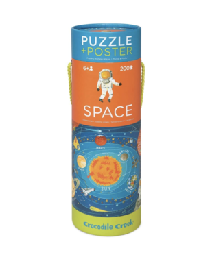 Crocodile Creek Space Puzzle + Poster 200 pc (discontinued)