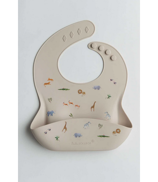 Loulou Lollipop Silicone Bib - Safari