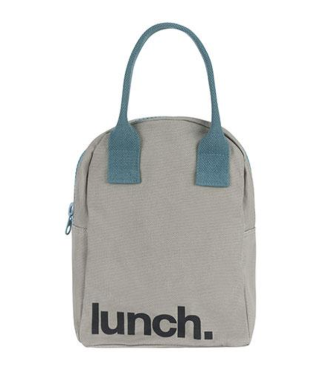 Fluf Zip Lunch Bag - 'Lunch' Grey