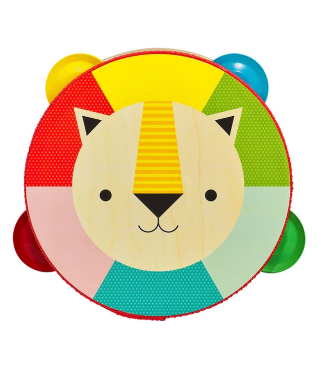 Petit Collage Lion Wooden Tambourine