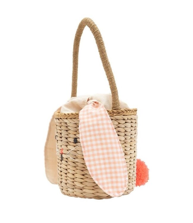 Meri Meri Gingham Bunny Straw Bag