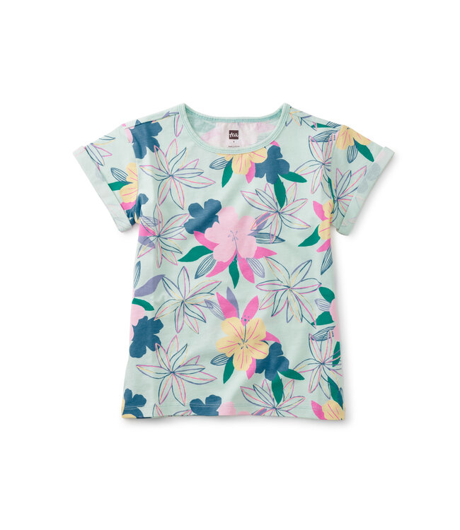 Tea Collection Havana Floral Rolled Sleeve Top