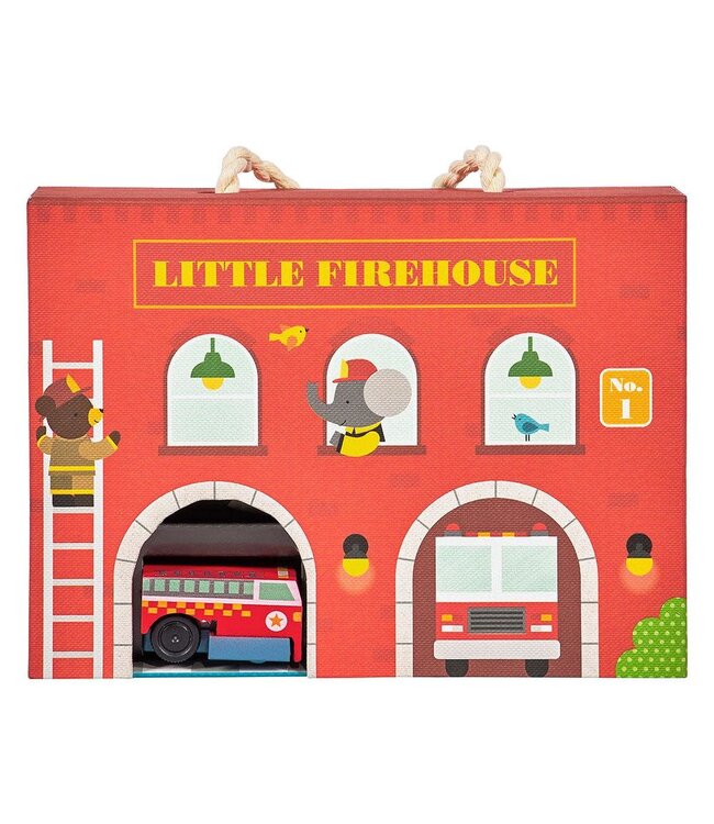 Petit Collage Wind Up and Go Playset - Firehouse