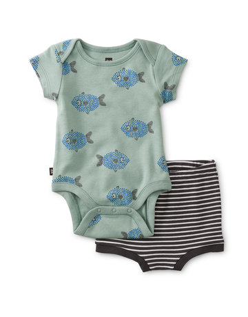 Tea Collection Spotted Fish Baby Bodysuit Outfit