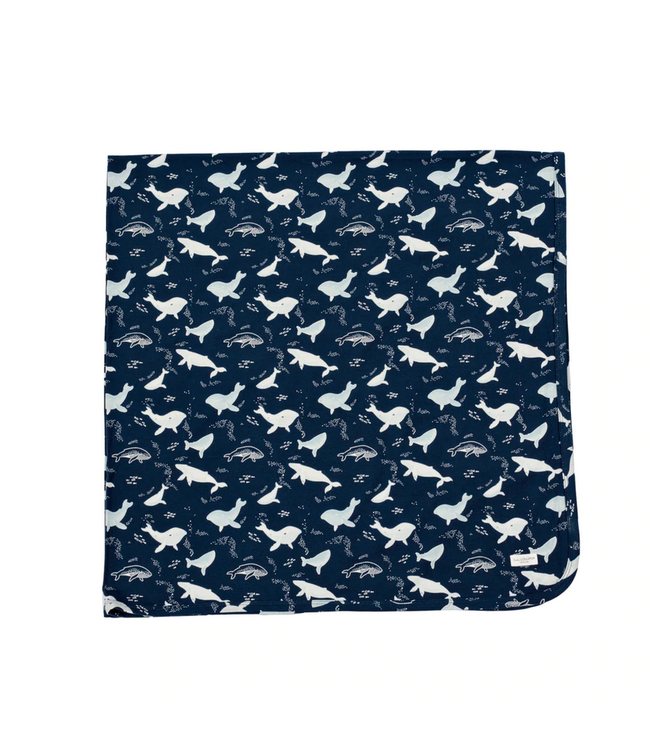 Loulou Lollipop Swaddle Blanket - Whales