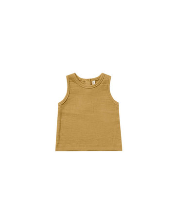 Quincy Mae Ocre Woven Tank