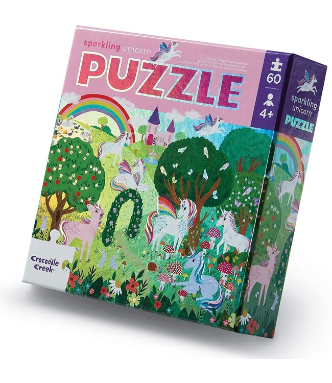 Crocodile Creek 60 pc Foil Puzzle - Sparkling Unicorn