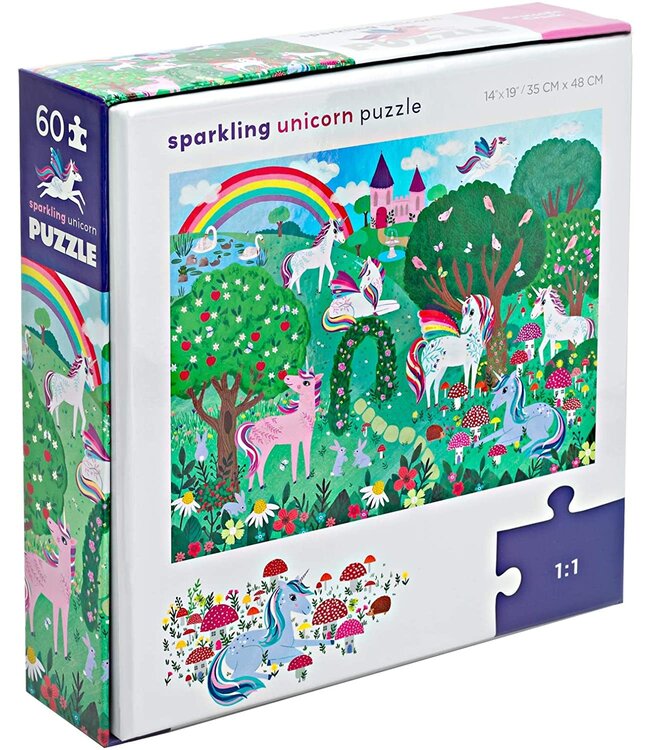 Crocodile Creek 60 pc Foil Puzzle - Sparkling Unicorn