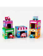 Ooly Nested Toy + Car Set - Rainbow Town