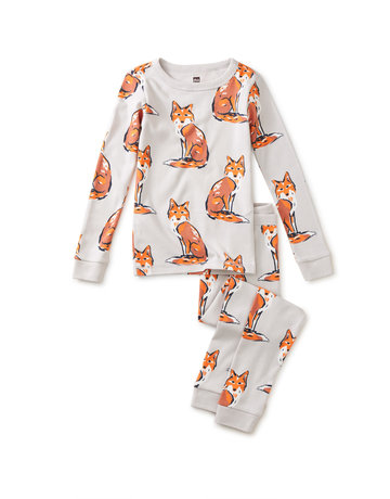 Tea Collection Painted Foxes Pajama Set