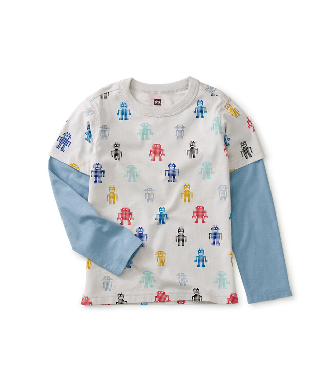 Tea Collection Pixel Robot Layered Tee