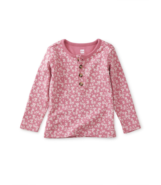 Tea Collection Tiny Lotus Henley Baby Top