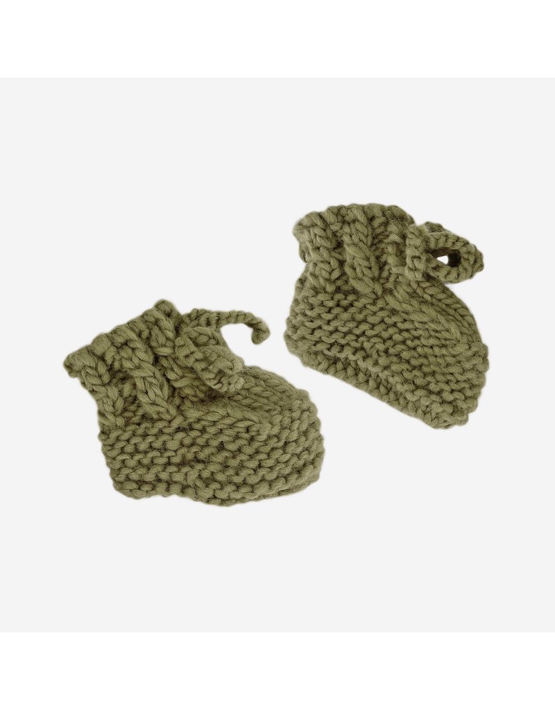 Blueberry Hill Classic Knit Booties - Olive