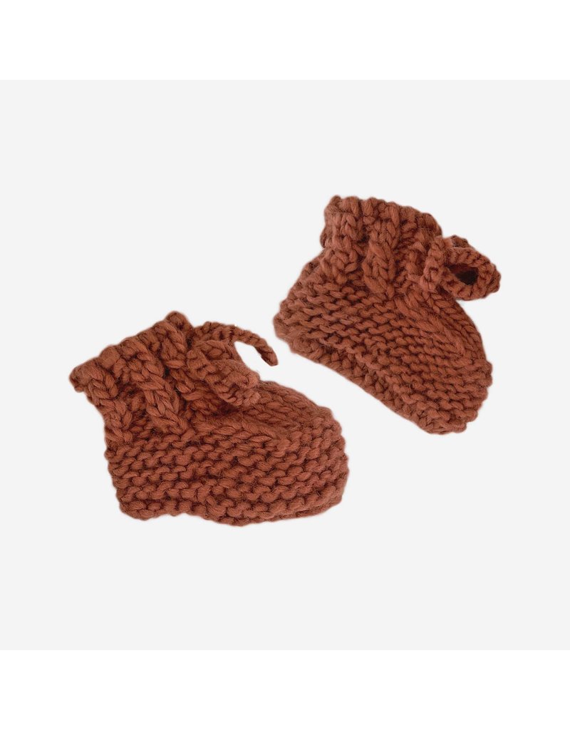 Blueberry Hill Classic Knit Booties - Cinnamon