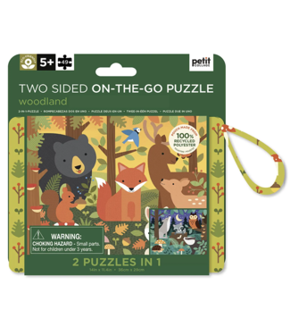 Petit Collage Two-Sided On-The-Go Puzzle - Woodland
