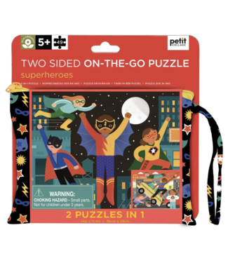 Petit Collage Superheroes Two-Sided On-The-Go Puzzle