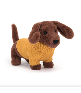 Jellycat Sweater Sausage Dog - Yellow