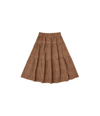 Rylee & Cru Chocolate Floral Tiered Skirt