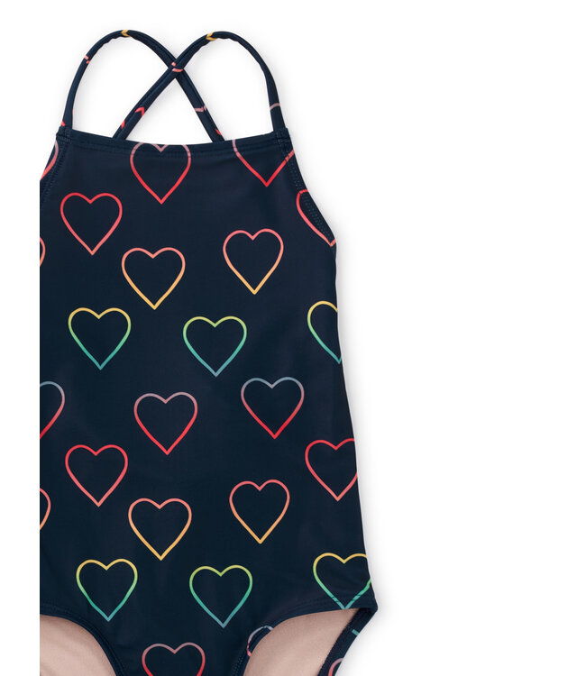 Tea Collection Ombre Hearts Cross Back Bathing Suit
