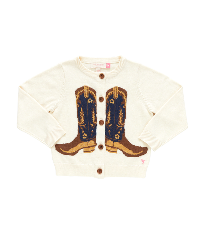 Pink Chicken Cowboy Boots Sweater