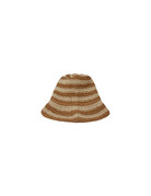 Rylee & Cru Camel Stripe Rafia Bucket Hat - One Size