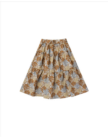 Rylee & Cru Safari Floral Tiered Midi Skirt