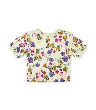 Tea Collection Monarchs Printed Puff Sleeve Top