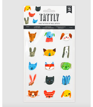 Tattly Fuzzy Faces Sheet Tattoo