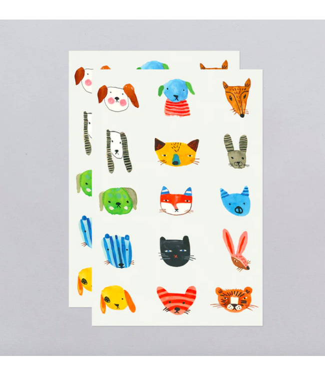 Tattly Fuzzy Faces Sheet Tattoo