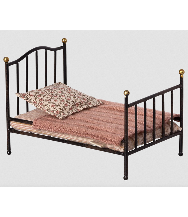 Maileg Vintage Bed, Mouse - Anthracite