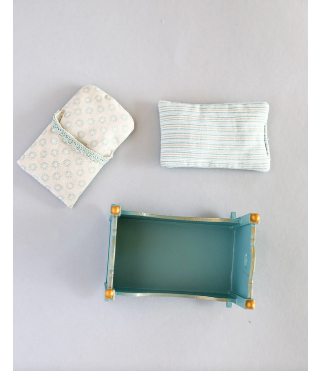 Maileg Baby Mouse Cradle - Blue