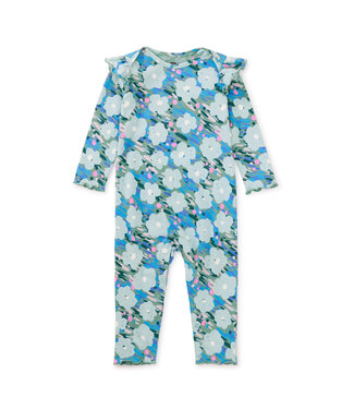 Tea Collection Ruffle Shoulder Baby Romper - Monet's Garden