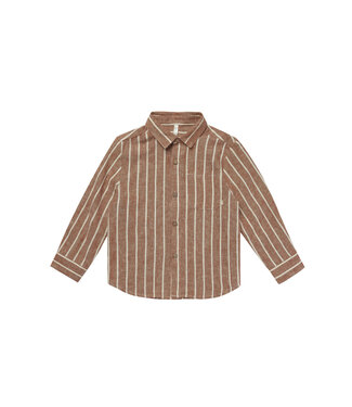 Rylee & Cru Baby Collared Longsleeve - Cedar Pinstripe