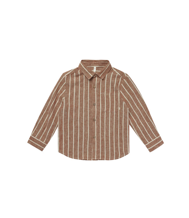 Rylee & Cru Collared Longsleeve Shirt - Cedar Pinstripe