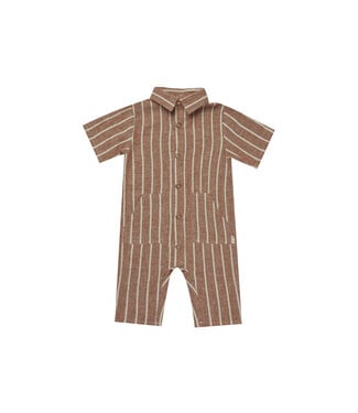 Rylee & Cru Rhett Baby Jumpsuit -Cedar Pinstripe