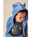 Tea Collection Bear Ears Velour Baby Hoodie - Coronet Blue