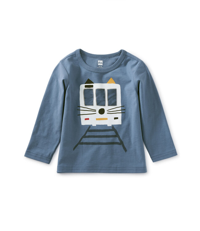 Tea Collection Cat Train Baby Graphic Tee