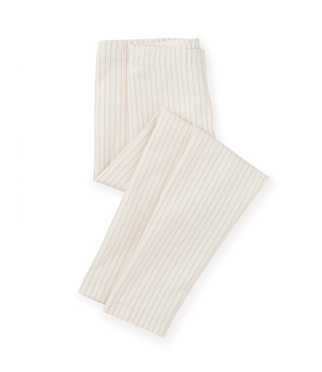 Tea Collection Metallic Stripe Leggings - Chalk