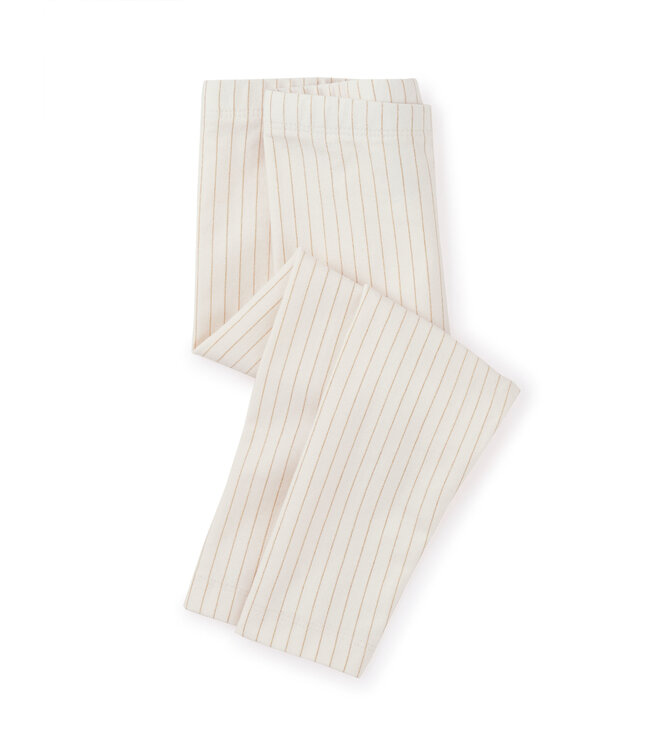 Tea Collection Metallic Stripe Leggings - Chalk