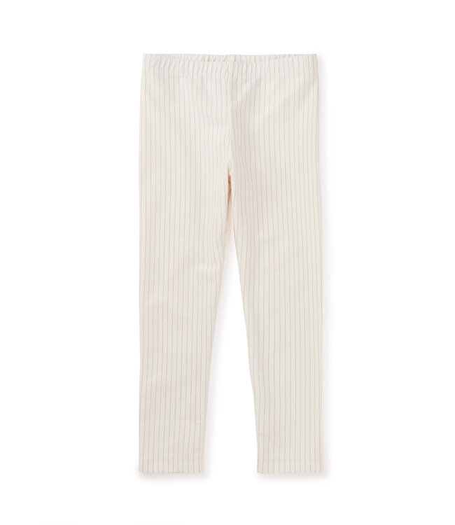 Tea Collection Metallic Stripe Leggings - Chalk