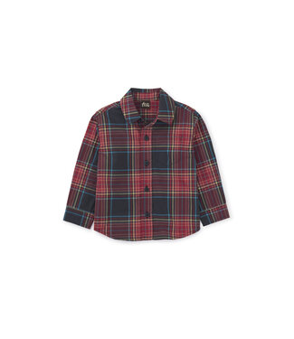 Tea Collection Plaid Button Up Shirt - Matsuri Red