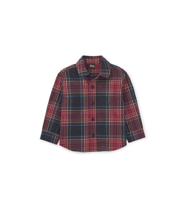 Tea Collection Plaid Button Up Shirt - Matsuri Red