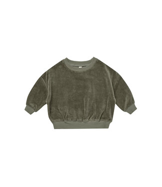 Quincy Mae Velour Baby Sweatshirt - Forest